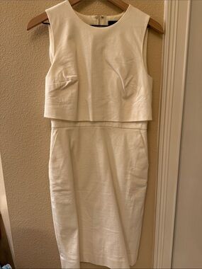 J. Crew Cream Sleeveless Midi Dress